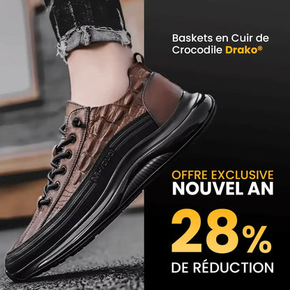 Drako® Baskets en Cuir de Crocodile pour Hommes