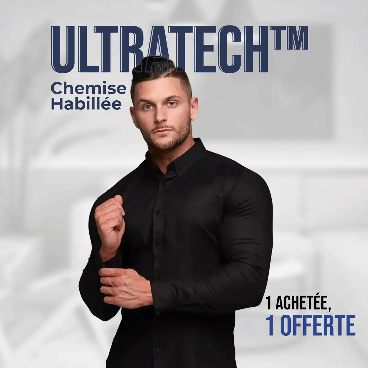 Chemise habillée ultra ajustée pour homme UltraTech™ (Achetez-en une, obtenez-en une gratuite !)