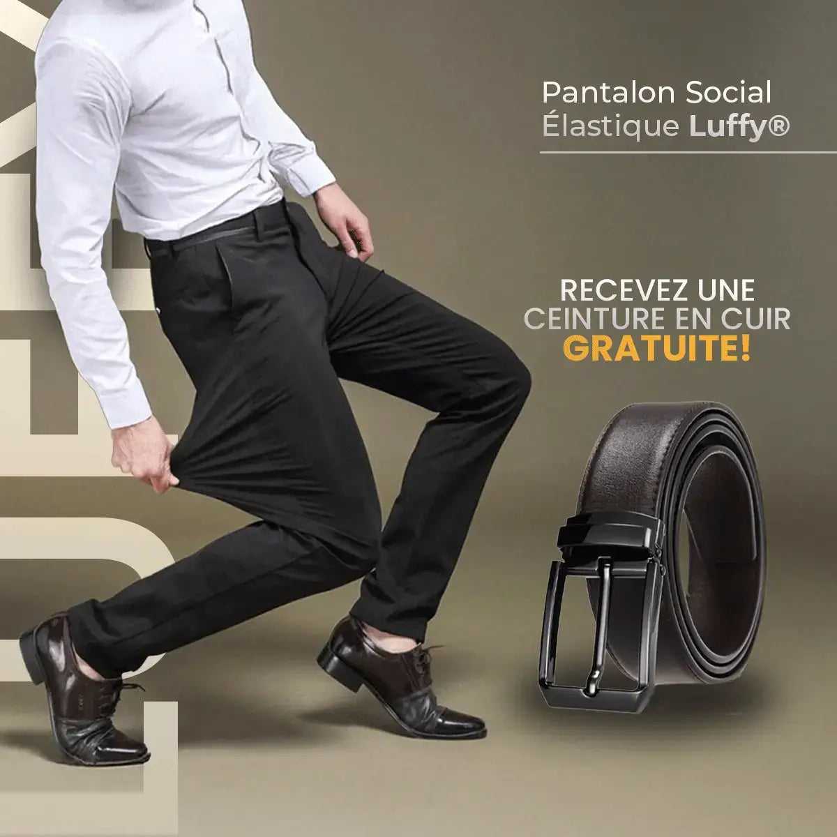 Luffy® Pantalon Social Élastique (+ Ceinture en Cuir Gratuite)