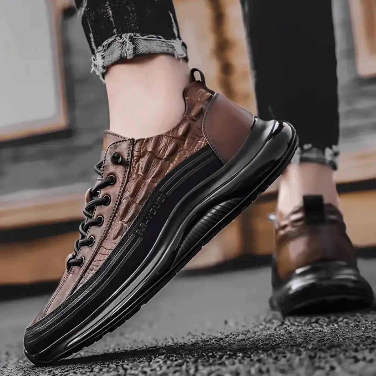 Drako® Baskets en Cuir de Crocodile pour Hommes