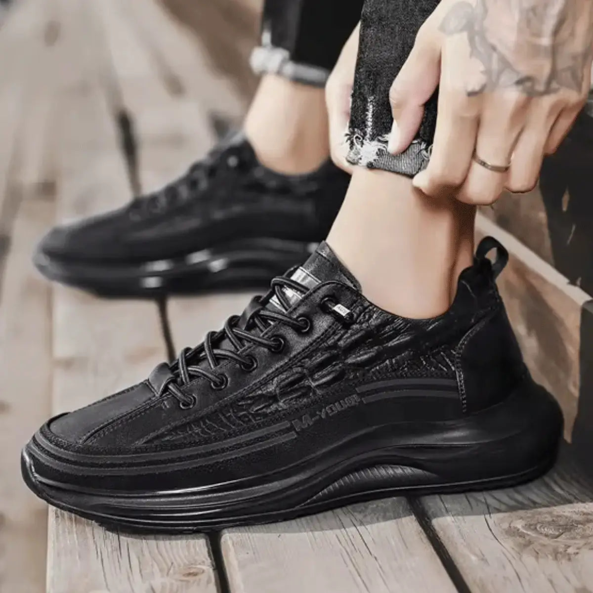 Drako® Baskets en Cuir de Crocodile pour Hommes