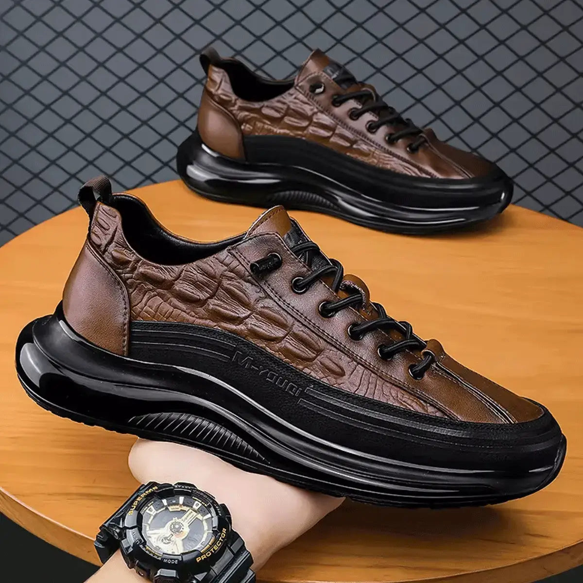 Drako® Baskets en Cuir de Crocodile pour Hommes