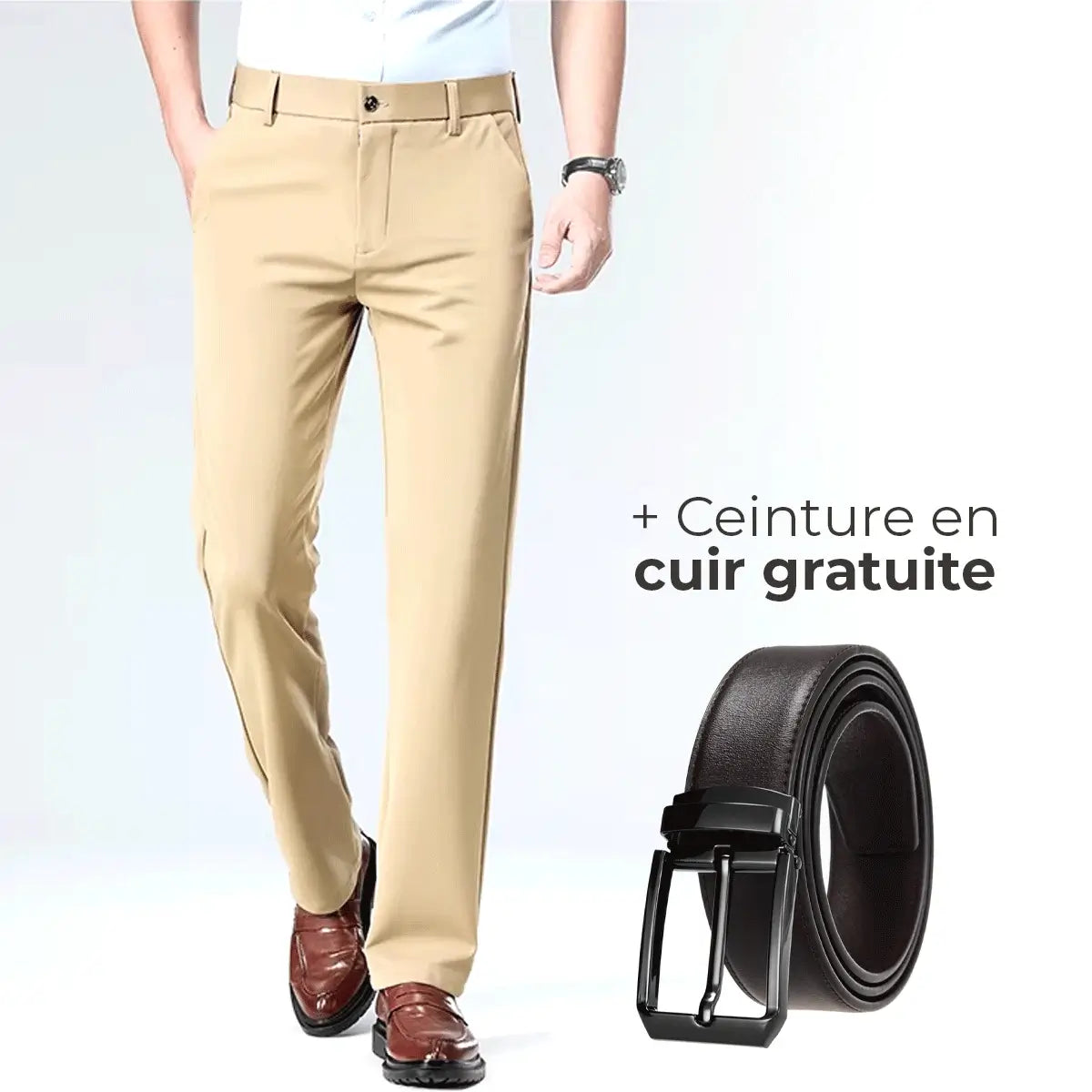 Luffy® Pantalon Social Élastique (+ Ceinture en Cuir Gratuite)