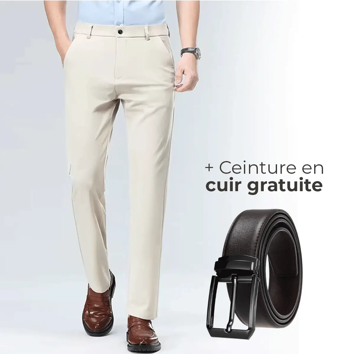 Luffy® Pantalon Social Élastique (+ Ceinture en Cuir Gratuite)