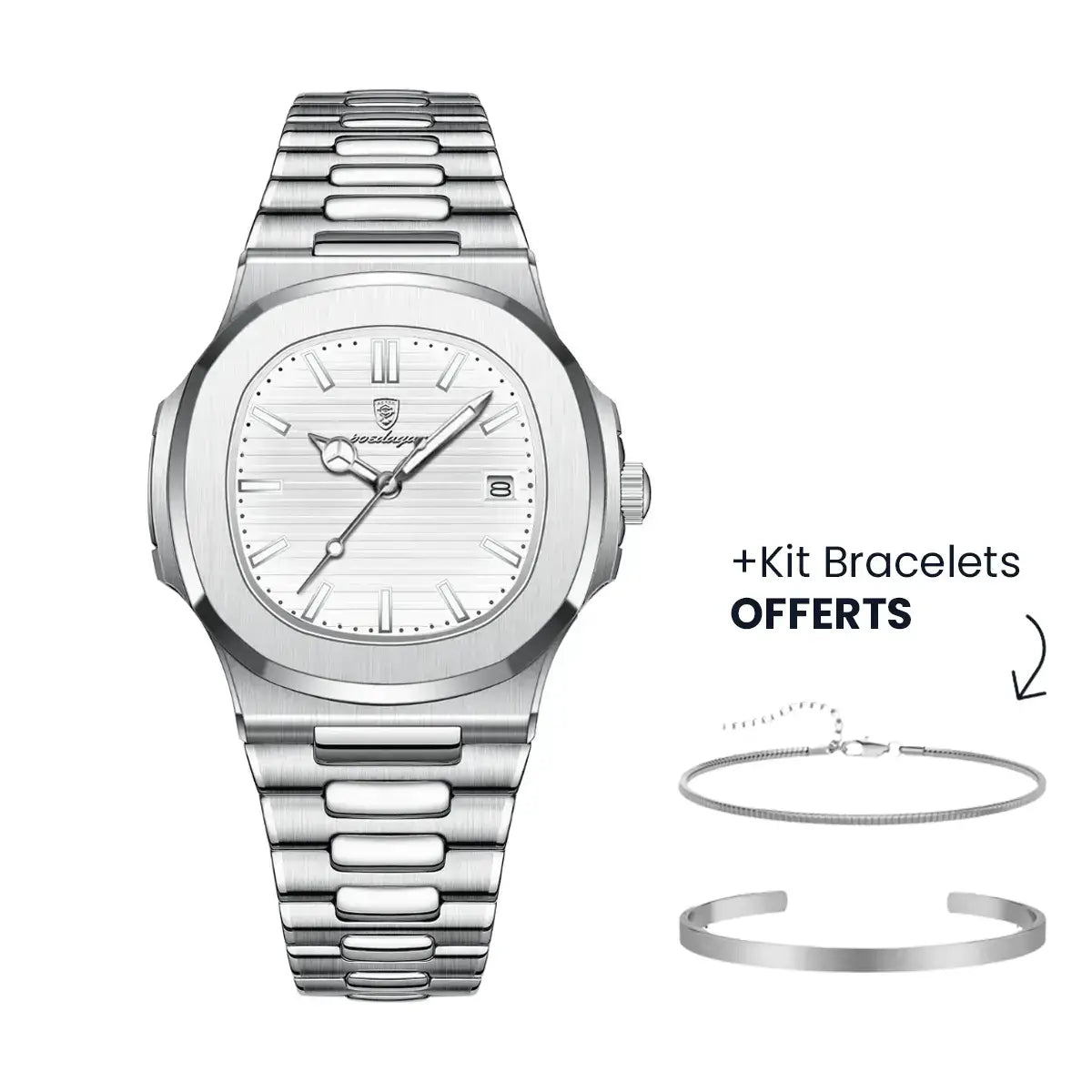 Montre Nautilus™ Luxe pour Hommes avec un Kit de Bracelet Gratuit – Une Affaire Impeccable !