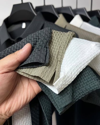 Polo Slim Fit Texturé de Haute Qualité